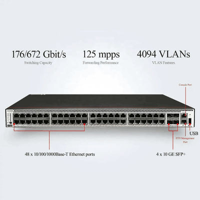 48*10/100/1000BASE-T 이더넷 포트 및 4*10GE SFP 포트